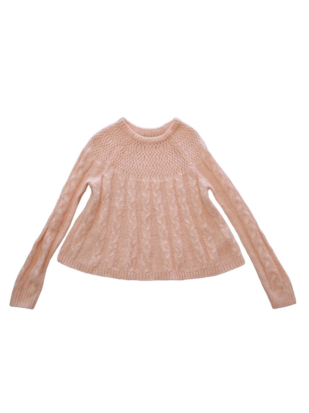 Hollister Pink Cable Knit Sweater Womens Small Y2K Preppy Textured Pullover